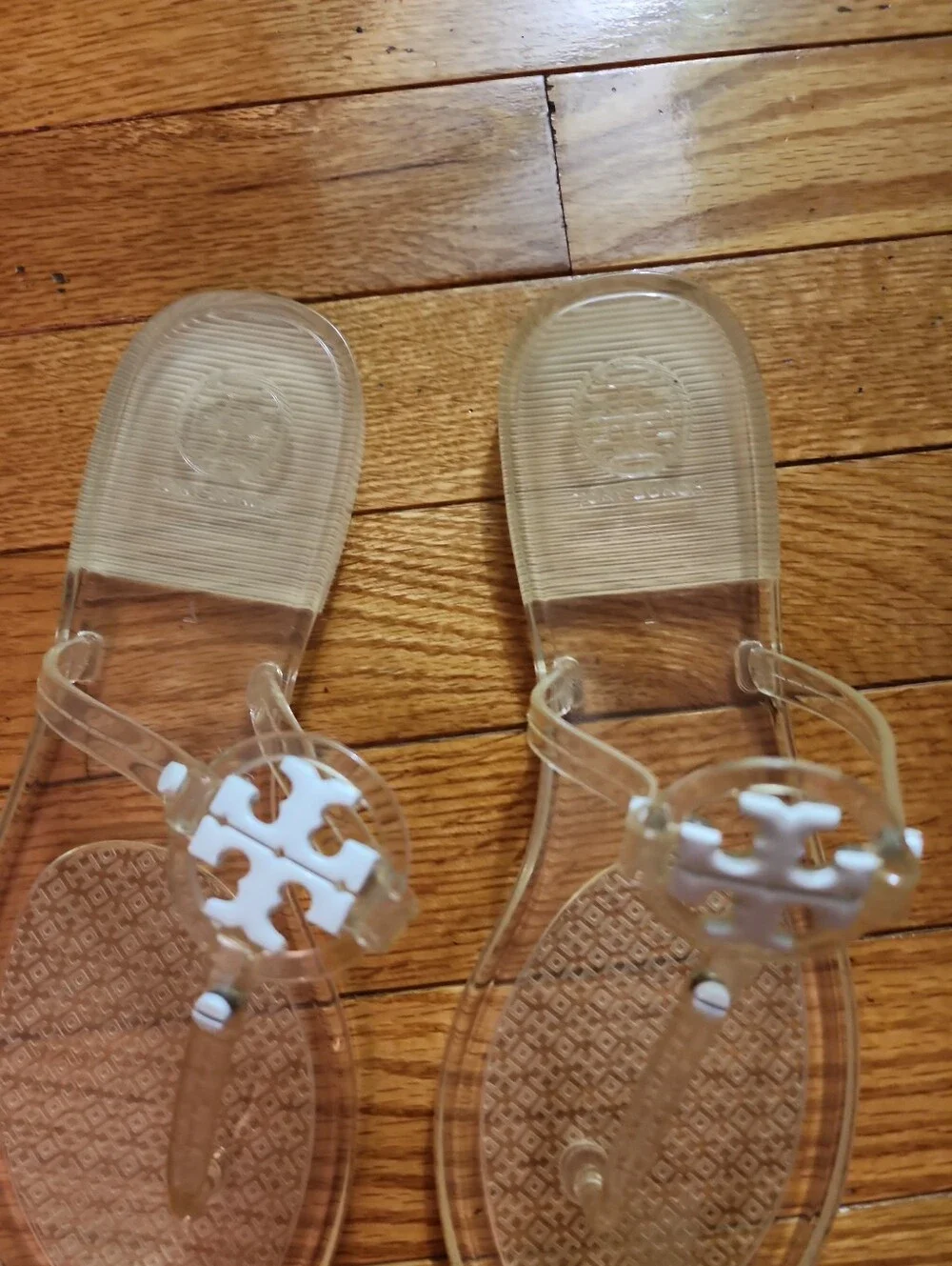 Tory Burch Clear Mini Miller Jelly Sandals - White Logo